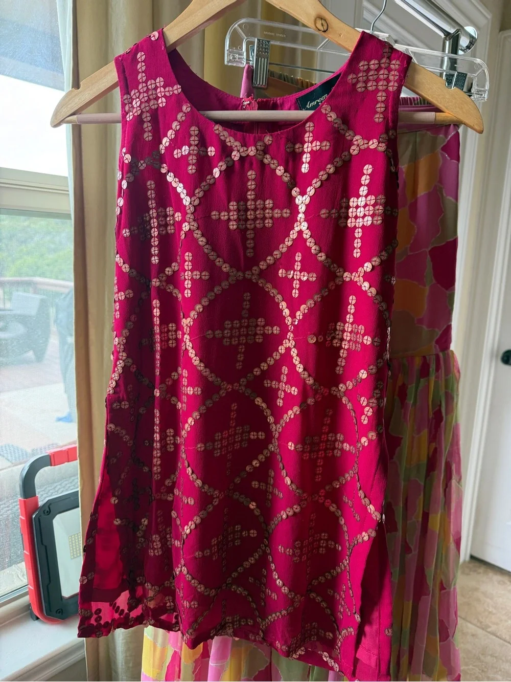 Jacket cape style Indian Pakistani dress salwar kameez in Pink Multi